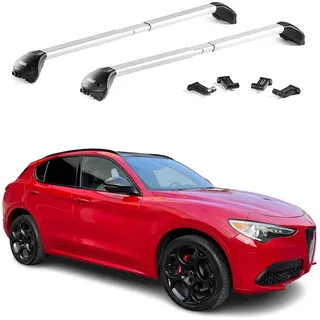 OMAC Dachträger für Ford Focus Turnier 2011-2018 Silber | TÜV geprüft, Abschließbar mit 4 Schlössern, bis 100 kg Traglast, robuste, sichere Befestigung, Querträger, Grundträger