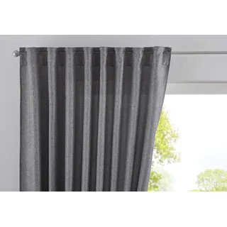 Gardinenbox Vorhang Verdeckte Schlaufen 145 x 145 cm Grau 1 St.