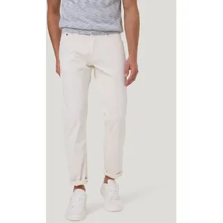 5-Pocket-Jeans PIERRE CARDIN "PC-Lyon", Herren, Gr. 34, Länge 34, weiß (perlweiß), Web, Obermaterial: 70% Baumwolle, 21% Lyocell, 7% Polyester, 2% Elasthan, unifarben, regular fit knöchelfrei, Jeans 5-Pocket-Jeans, mit Umschlagsaum