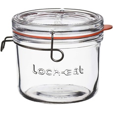 Bild Einmachglas 500 ml LOCK-EAT, Bügelglas mit Gummidichtung, Einweckglas mit abnehmbaren Glasdeckel, Menge: 1 Stück, 12 x 12 x 10.5 cm