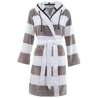 Damenbademantel CARL ROSS "106310" Gr. 44, weiß (platin, weiß), 44/46, Velours, Hausmäntel, Damenbademantel