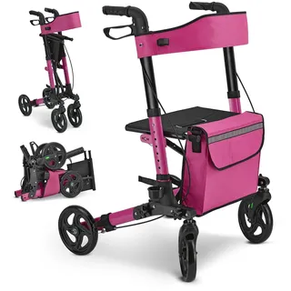 Juskys Rollator Vital mit Sitz Lila