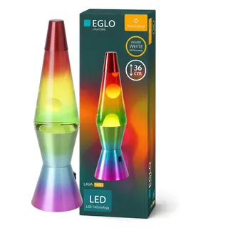 EGLO LED Lavalampe Lava, Deko Lampe Wassersäule Regenbogen | Retro Lavaleuchte Kinder, bunte Dekoleuchte Kinderzimmer in Regenbogenfarben, 37,3 cm