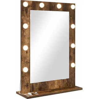 vidaXL Waschtischspiegel mit Spiegel Geräucherte Eiche 70 x 50 x 18 cm - Braun