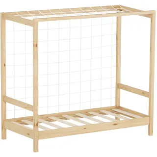 ML-Design Kinderbett Fußballtor 70 x 140 cm Kiefer massiv natur beige