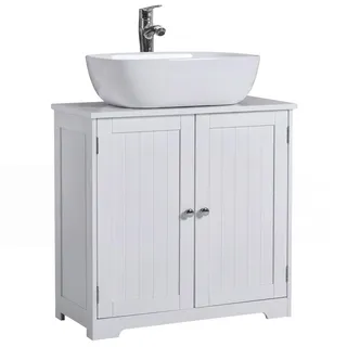Home Discount priano unter Waschbecken Badezimmer Unterschrank Schrank Waschbecken Einheit, stehend, weiß, 60 x 60 x 30 cm