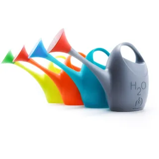 Ecoplast Gießkanne Piccolo H2O 3 Liter, Grün/Grau/Türkis/Orange, 3 l