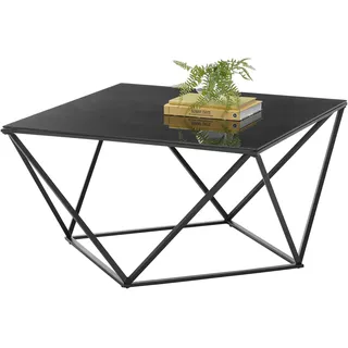 Stolkom Couchtisch »Senta Glastisch quadratisch schwarz, moderner Tisch BxHxT 80x45x80 cm« Quadratisch, Glas in schwarz getönt, Formschönes Gestell schwarz, schwarz