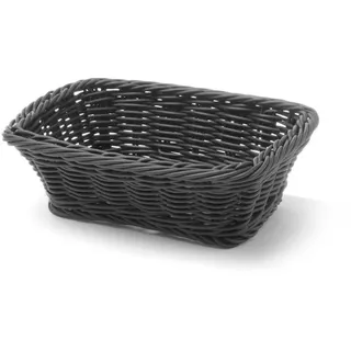 HENDI Brotkorb, rechteckig, Brotmulde, Brotkörbchen, Brötchenkorb, 190x130x(H)60mm, Polypropylen, Schwarz