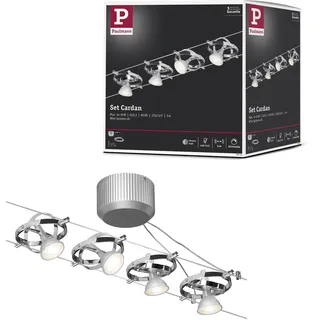 Paulmann Cardan Set erweiterbar max. 4x10W Chrom matt/Chrom Seilleuchte Hängeleuchte ohne Leuchtmittel