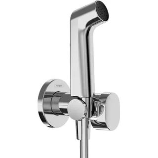 Hansgrohe Bidette Handbrause 1-jet S EcoSmart für Warmwasser mit Brausehalter und Brauseschlauch 125cm, 29232000