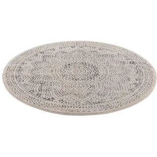 Carpet City Teppich »Art 1652«, rund, 7 mm Höhe, Kurzflor, Ornamenten-Muster, Boho & Mandala Stil grau