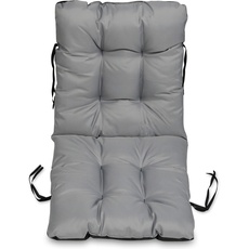 SuperKissen24. Stuhlkissen Sitzkissen und Rückenkissen für stühle - 48x96 cm - Outdoor und Indoor - grau