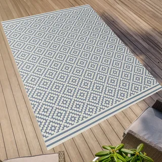 Primaflor Primaflor-Ideen in Textil Teppich »Outdoorteppich ELDORADO Quadra« rechteckig 4 mm Höhe Flachgewebe, Rauten, Scandi, In- und Outdoor geeignet, wasserfest,