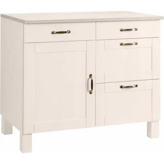 Home affaire Unterschrank »Alby« Breite 100 cm, 1 Tür, 4 Schubladen, weiß