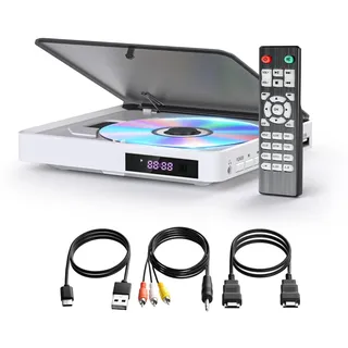 DVD Player Arafuna, DVD Player für Fernseher mit Alle Regionen Frei, DVD/CD-Player HDMI 1080P mit AV-Ausgang, USB Eingang, Fernbedienung und AV-Kabel, integriertes PAL/NTSC-Weiß