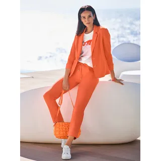 Jackenblazer HEINE "Blazer", Damen, Gr. 42, orange, 96% Polyamid, 4% Elasthan, Blazer Jackenblazer
