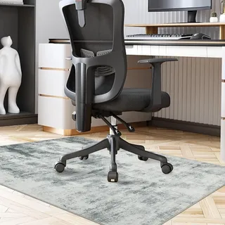 Famibay Bodenschutzmatte Grau 90x120cm Bürostuhl Unterlage Gummi Unterlage Schreibtischstuhl Matte für Büro und Zuhause Hartböden Parkett Schutz rutschfeste Waschbar Kratzfest