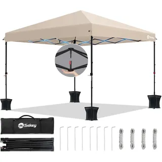 Sekey Faltpavillon 3 x 3 m inkl. 4 Seitenteile Taupe