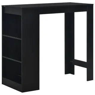 vidaXL Bartisch Moderner 110/50/103 cm aus Holzwerkstoff Schwarz mit 3 Regal , Strukturbuche , Rechteckig,Rechteckig , 110x103x550 cm , Esszimmer, Barmöbel, Bartische