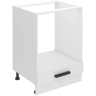 Belini Unterschrank Küche, Küchenunterschrank 60 cm Breite. SDP Küchenunterschrank ohne Arbeitsplatte. Küchenschrank ohne Tür, mit Schubladen, Weiß matt - Weiß