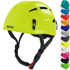ALPIDEX Universal Kletterhelm für Jugendliche und Erwachsene EN12492 Klettersteighelm in unterschiedlichen Farben, Farbe:Lime Green