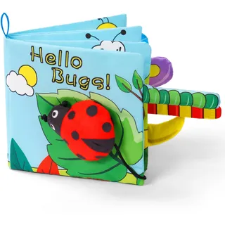 Vicloon Stoffbuch für Babys,Bilderbuch aus Stoff mit Waldtiere,frühe Entwicklung Baby Tuch Bücher,Wahrnehmungs-Lernspielzeug,Geschenke für Babys-KäferStil