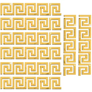 3D-Wandaufkleber, Set mit 40 Spiegeln, Acryl, selbstklebend, 3D-Wandaufkleber, Spiegel, dekorativer Wandspiegel, für Zuhause, Schlafzimmer, Hintergrund der Dekoration (Gold, 10 x 10 cm)