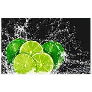 Artland Küchenrückwand »Limone mit Spritzwasser« Alu Spritzschutz mit Klebeband, einfache Montage, grün