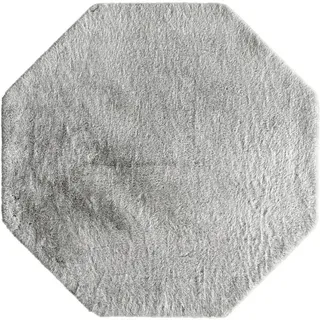 Novel Hochflorteppich , Grau, Silberfarben , Textil , meliert , sechseckig , Oeko-Tex® Standard 100 , für Fußbodenheizung geeignet , Teppiche und Böden, Teppiche, Hochflorteppiche & Shaggys