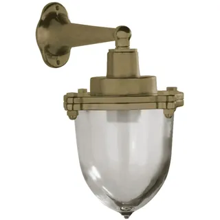 Außenleuchte Wand Messing massiv Glas E27 IP64 h: 30 cm in Maritim Lampe Garten