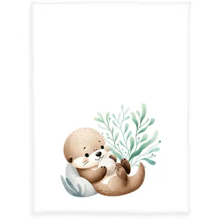 Herding babybest Microfaserflausch-Decke Schnuffel-Otter, 75 x 100 cm, Polyester, Mehrfarbig