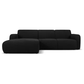 micadoni Ecksofa schwarz Textil, 4-Sitzer, L-Form, 250x170 cm, Hergestellt in Europa, Oeko-Tex®, Wohnzimmer, Sofas , Couches, Wohnlandschaften, Ecksofas
