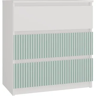 Topeshop M3 FR MINT, Mintfarbe, Weiß, 3 Schublade(n), Partikelbord, 700 mm, 400 mm, 750 mm - Grün, Weiß