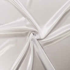 Satinstoff - 3 Meter Stoff aus fließendem Satin, Polyester/Elastan – wunderschöne Qualität – Stoff für Kleid, Rock oder Tunika (Weiß)