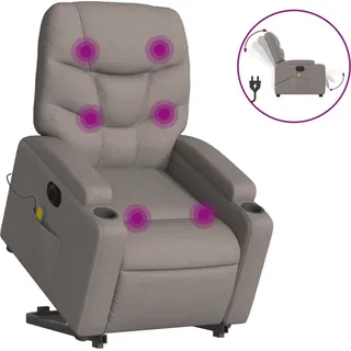 vidaXL Elektrischer Massagesessel mit Aufstehhilfe Taupe Stoff - Taupe
