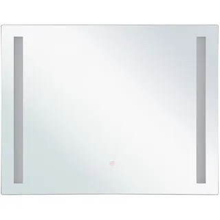 Beliani Badspiegel Transparent 60 x 70 cmmit Glas mit LED Beleuchtung rechteckig Modern - Silber