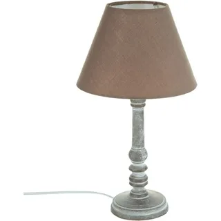 Atmosphera Créateur d'intérieur Nachttischlampe Leo Holz Polyester braun 36 cm x 20 cm - Gold