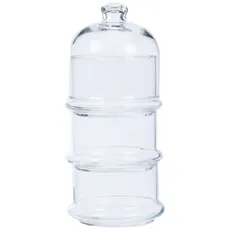 Bild von 488854 Patisserie Basic Set 3 stapelbare Behälter mit Kuppel, Glas, transparent,,12x26 cm