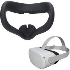 kwmobile VR Silikon Maske kompatibel mit Meta Quest 2 Face Mask Face Mask Cover - Silikonmaske VR-Brillen-Maske gegen Schweiß und Verschmutzung - Schwarz