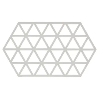 ZONE Denmark Triangles Topfuntersetzer, Hitzebeständig bis 250 °C, Silikon Untersetzer, Dekorative Untersetzer für Töpfe und Pfannen, Spülmaschinenfest, 24 x 14 cm, Warm Grey