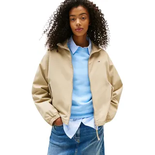 Tommy Jeans Damen Übergangsjacke Zip Cotton mit Reißverschluss, Beige (Silt), L
