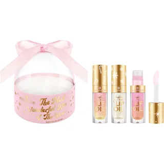 essence the most wonderful kiss of the year hydra kiss LIP OIL set 01 Wish for a Kiss, Set mit drei limitierten Lippenölen, Schneekugel‐Design