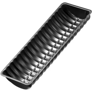 Zenker Rehrückenform 30 cm, Ciabattaform mit Antihaftbeschichtung, hochwertige Backform für Stollen, schwarze Stollenform, Menge: 1 Stück, Schwarz