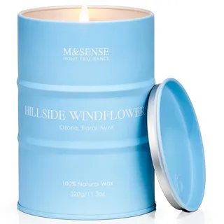 M&SENSE Duftkerze mit fruchtigem und blumigem Duft|Hügelseitige Windblumen|Sojawachskerzen 70 Std. ang anhaltendes Brennen|Saubere Verbrennung|Weihnachtensgeschenk Kerzen MSTC0118S HillsideWindflowers