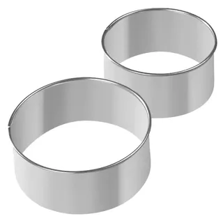 Zenker 44870 2er Set Donuts Runde Ausstechformen Ausstecher Ausstechform Edelstahl Groß 9,5 x 4,2 cm Klein 8 x 4,2 cm