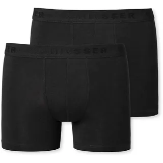 SCHIESSER Boxershorts SCHIESSER "Boxershort 2er Pack", Jungen, Gr. 164, schwarz, Obermaterial: 95% Baumwolle CO. 5% Elasthan EL., Unterhosen Boxershorts