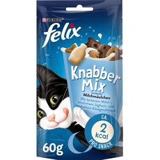 Bild KnabberMix Milchmäulchen Katzensnack, Knusper-Leckerlie Laktosearm, 8er Pack (8 x 60g)
