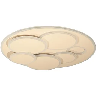 Fischer & Honsel Dots Deckenleuchte, Gästezimmer, 50cm, Sandfarben, Metall, Modern, LED 45W, Innenbereich, Dimmbar mit Fernbedienung