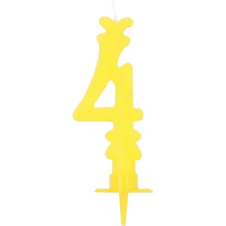 Geburtstagskerze gelb Nr. 4